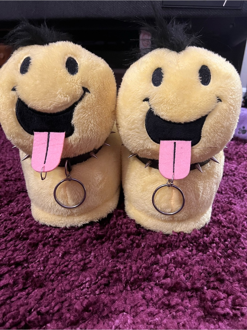 Punk Smiley Slippers, Size S-M